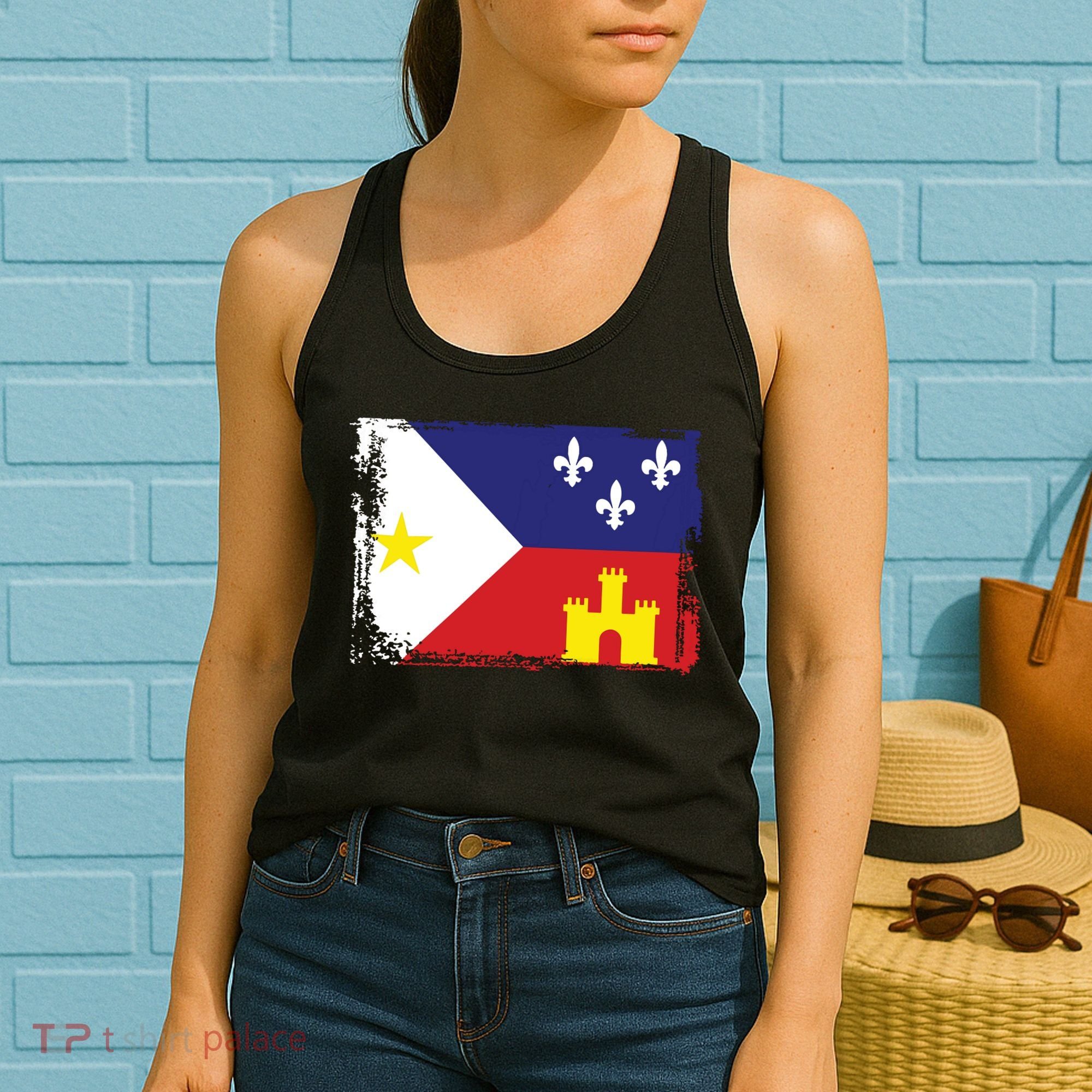 Louisiana Cajun Acadiana Flag Women's Tank Top