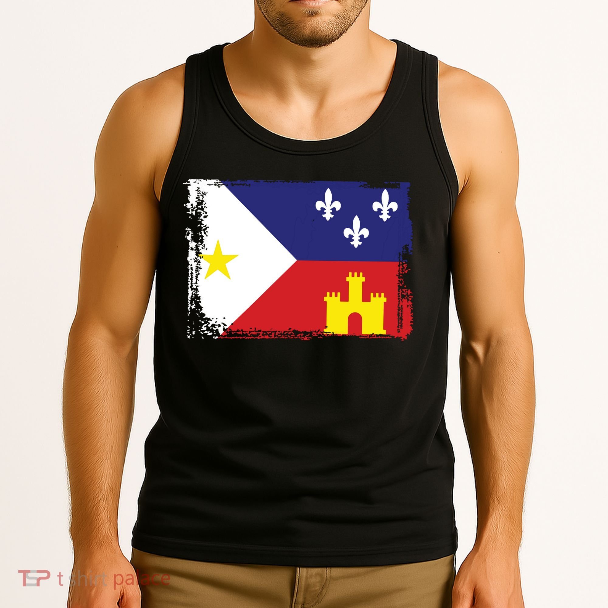 Louisiana Cajun Acadiana Flag Tank Top