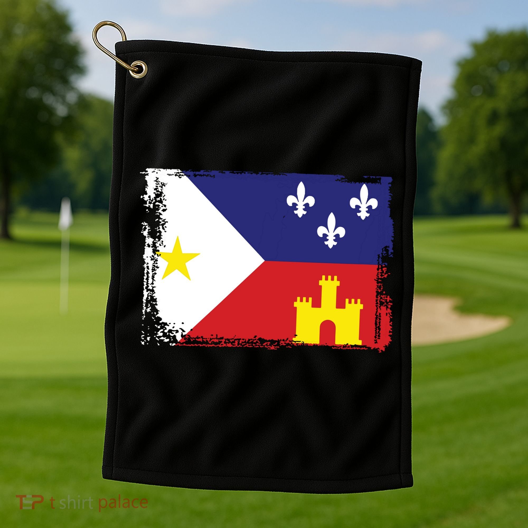 Louisiana Cajun Acadiana Flag Golf Towel