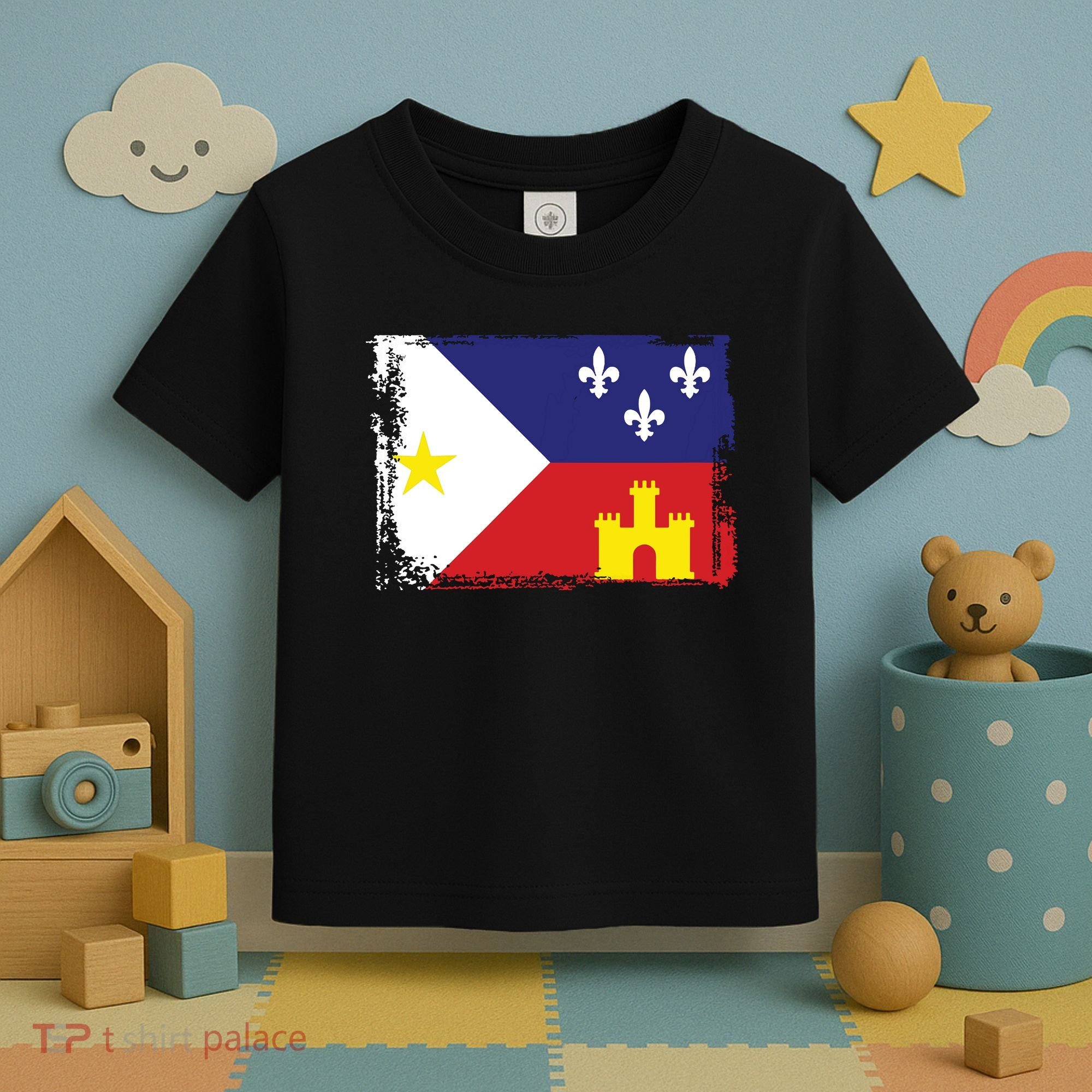 Louisiana Cajun Acadiana Flag Toddler T-Shirt