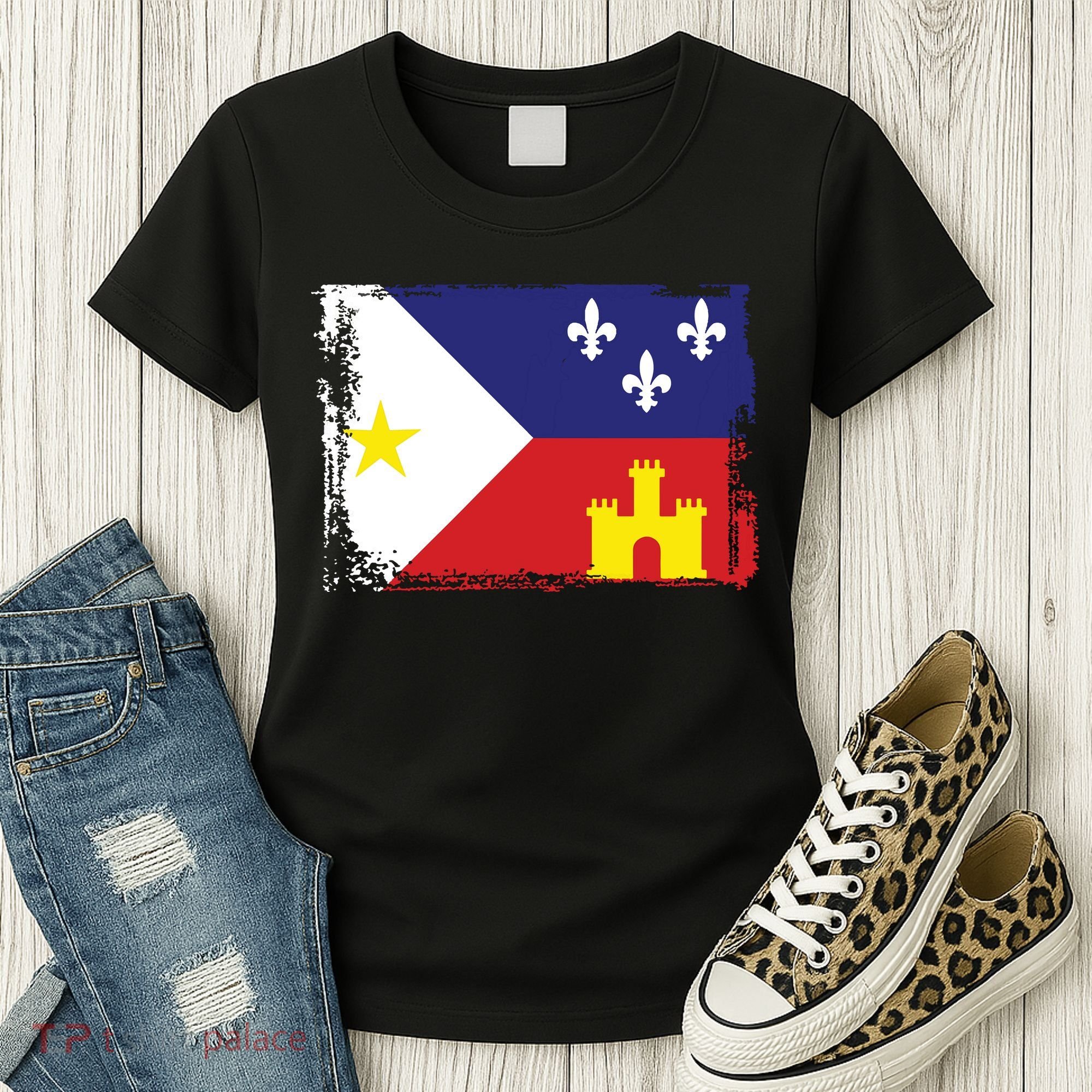 Louisiana Cajun Acadiana Flag Women's T-Shirt