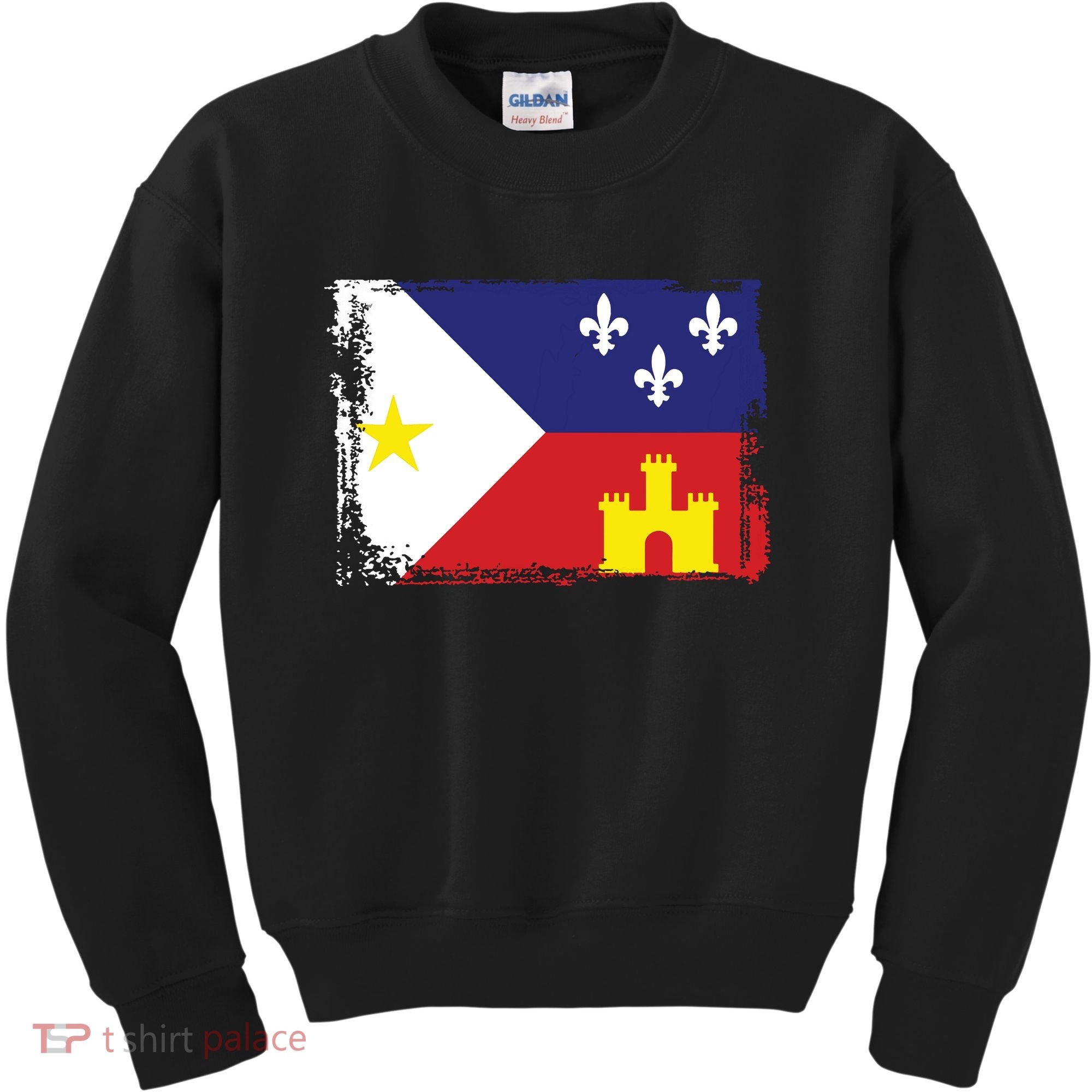 Louisiana Cajun Acadiana Flag Kids Sweatshirt