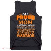 Leukemia Cancer Awareness Survivor Orange Ribbon Mom Tank Top thumb 0