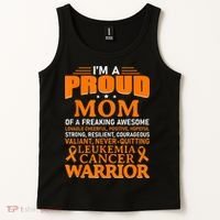 Leukemia Cancer Awareness Survivor Orange Ribbon Mom Tank Top thumb 2
