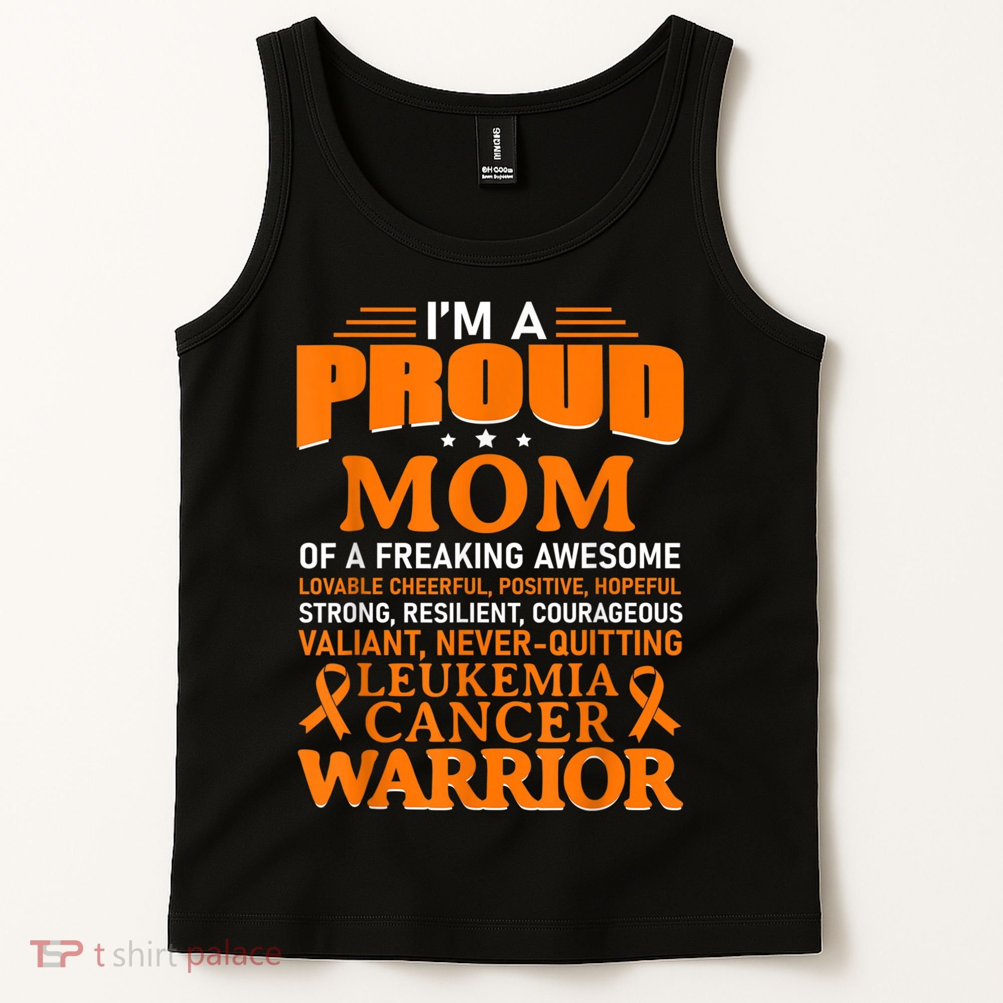 Leukemia Cancer Awareness Survivor Orange Ribbon Mom Tank Top