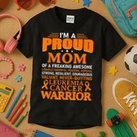 Leukemia Cancer Awareness Survivor Orange Ribbon Mom Kids T-Shirt thumb 3