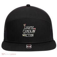 Lights Camera Action Film Director 7 Panel Mesh Trucker Snapback Hat thumb 0