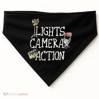 Lights Camera Action Film Director USA-Made Doggie Bandana