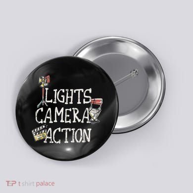 Lights Camera Action Film Director Button