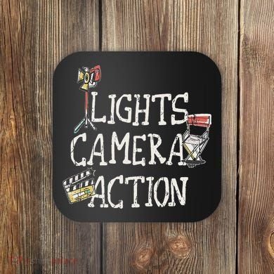 Lights Camera Action Film Director Coaster