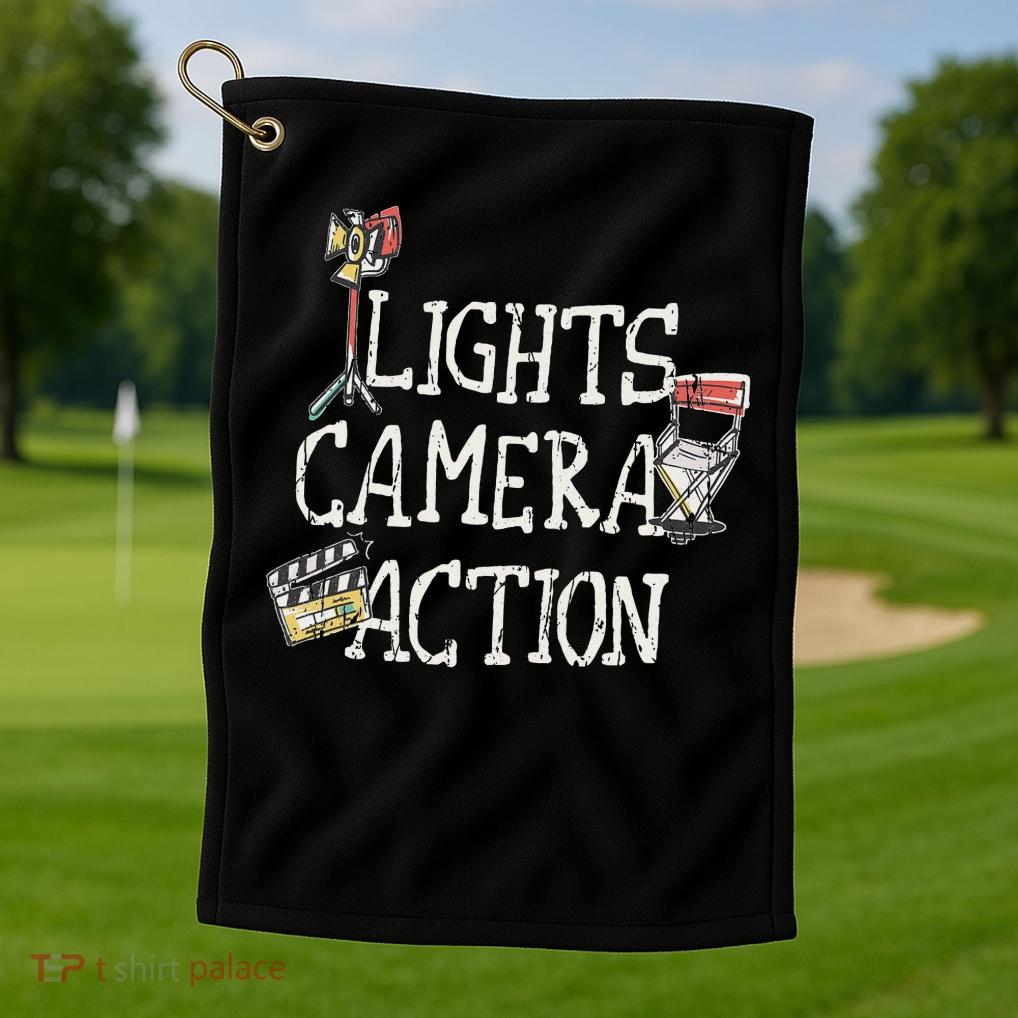 Lights Camera Action Film Director Golf Towel