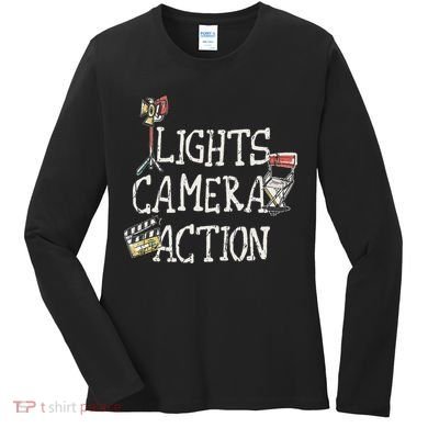 Lights Camera Action Film Director Women's Long Sleeve Shirt