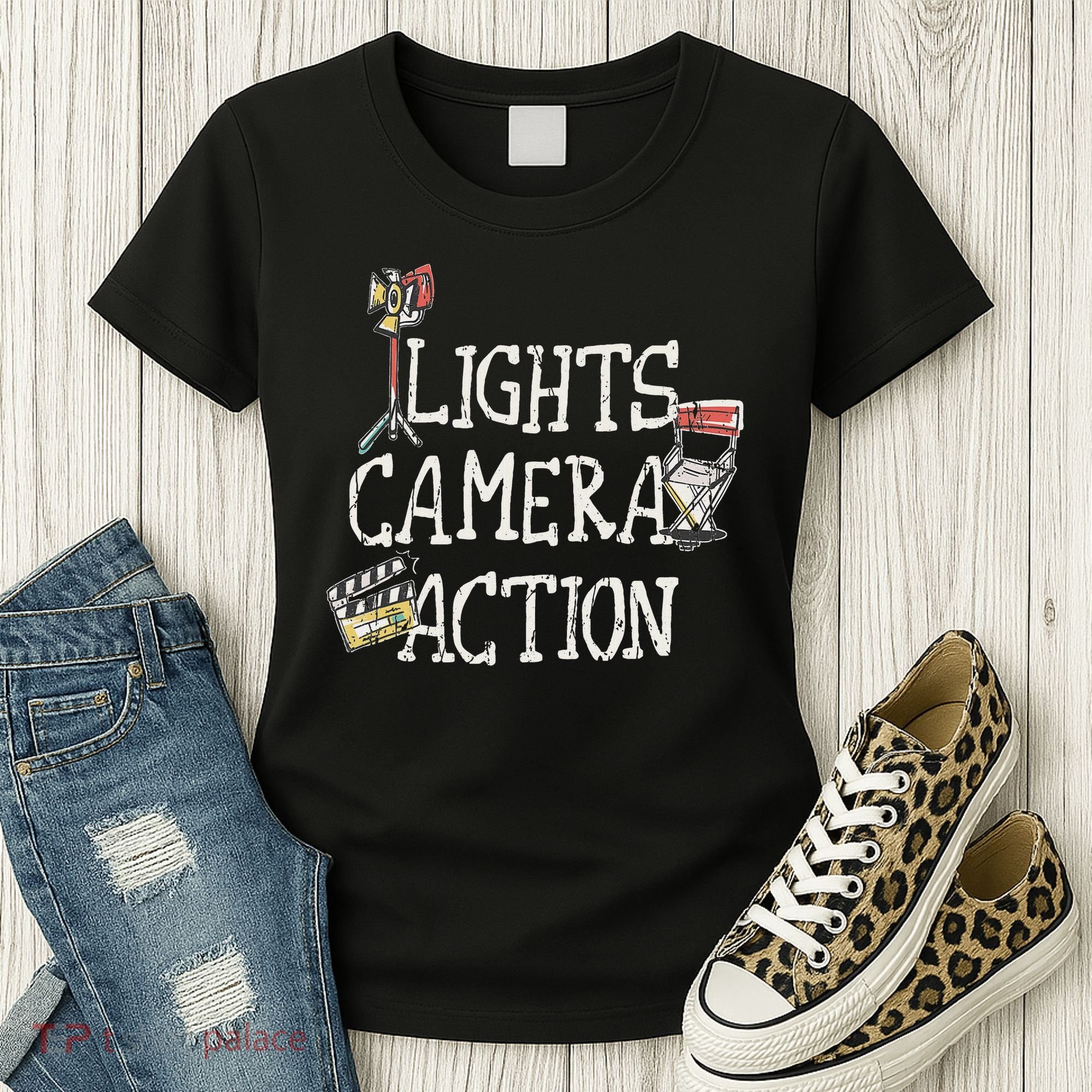 Lights Camera Action Film Director Women's T-Shirt