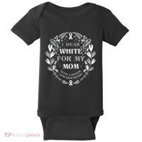 Lung Cancer Awareness For My Mom Lung Cancer Warrior Baby Bodysuit thumb 0