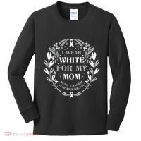 Lung Cancer Awareness For My Mom Lung Cancer Warrior Kids Long Sleeve Shirt thumb 0