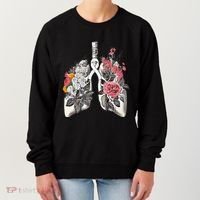 Lung Cancer Awareness Floral Flower Women's Sweatshirt thumb 0