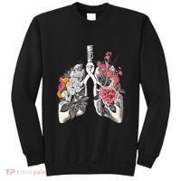 Lung Cancer Awareness Floral Flower Sweatshirt thumb 0