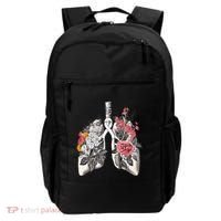 Lung Cancer Awareness Floral Flower Backpack thumb 0
