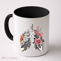 Lung Cancer Awareness Floral Flower Coffee Mug thumb 0