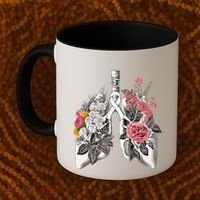 Lung Cancer Awareness Floral Flower Coffee Mug thumb 2