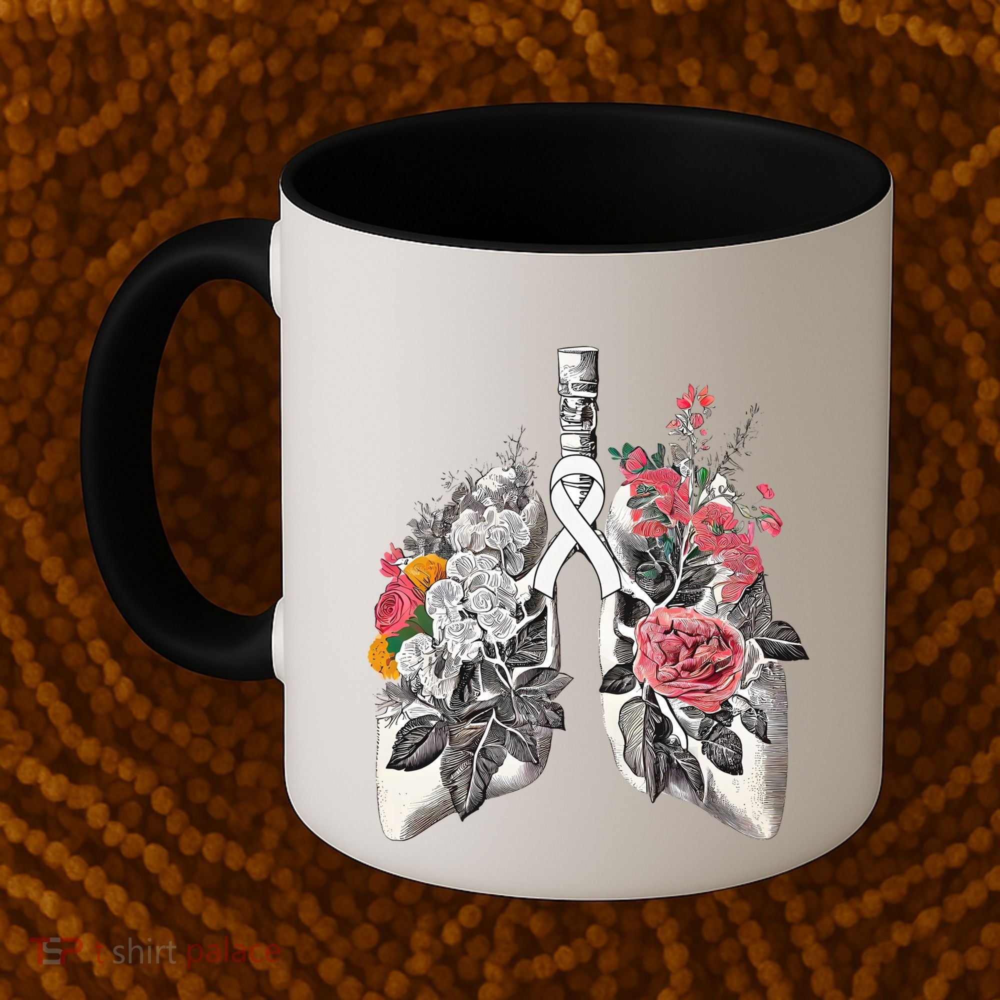 Lung Cancer Awareness Floral Flower Coffee Mug