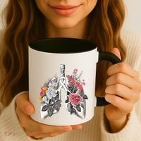 Lung Cancer Awareness Floral Flower Coffee Mug thumb 3