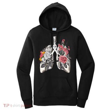 Lung Cancer Awareness Floral Flower Women's Hoodie
