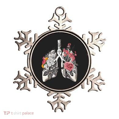 Lung Cancer Awareness Floral Flower Ornament
