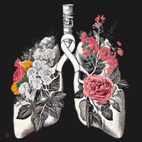 Lung Cancer Awareness Floral Flower Ornament thumb 1
