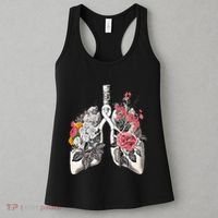 Lung Cancer Awareness Floral Flower Women's Tank Top thumb 3