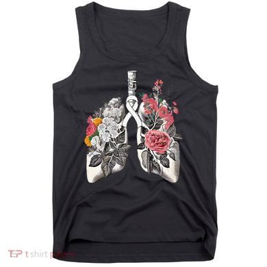 Lung Cancer Awareness Floral Flower Tank Top