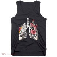Lung Cancer Awareness Floral Flower Tank Top thumb 0