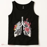 Lung Cancer Awareness Floral Flower Tank Top thumb 2