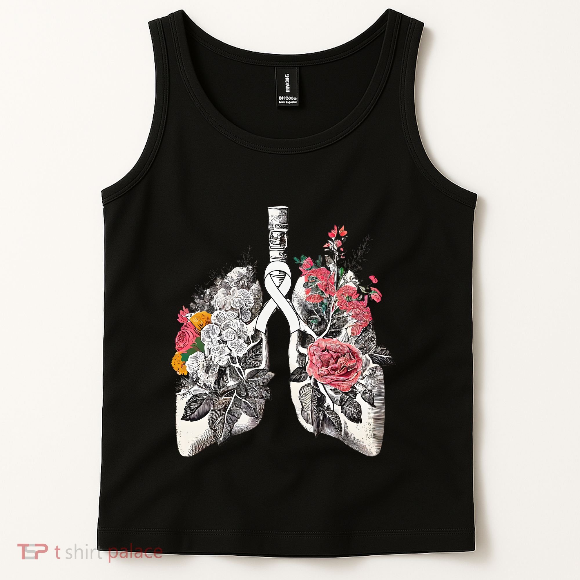 Lung Cancer Awareness Floral Flower Tank Top