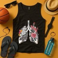 Lung Cancer Awareness Floral Flower Tank Top thumb 4