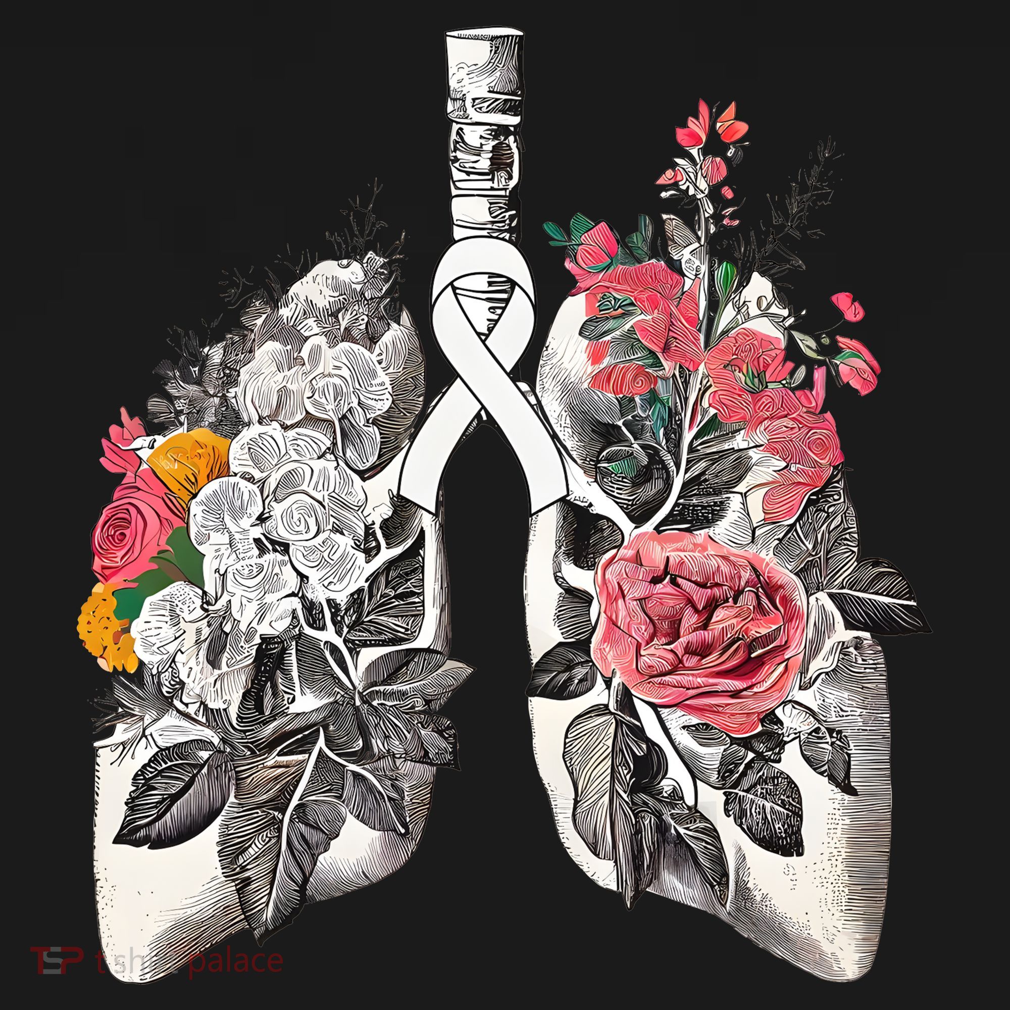Lung Cancer Awareness Floral Flower Tank Top