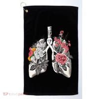 Lung Cancer Awareness Floral Flower Golf Towel thumb 0