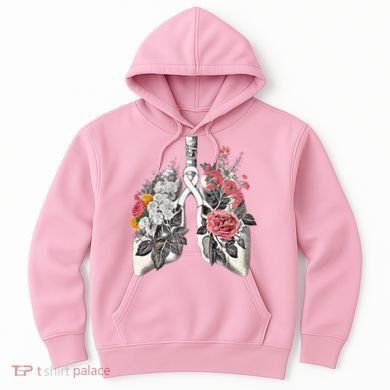 Lung Cancer Awareness Floral Flower Hoodie