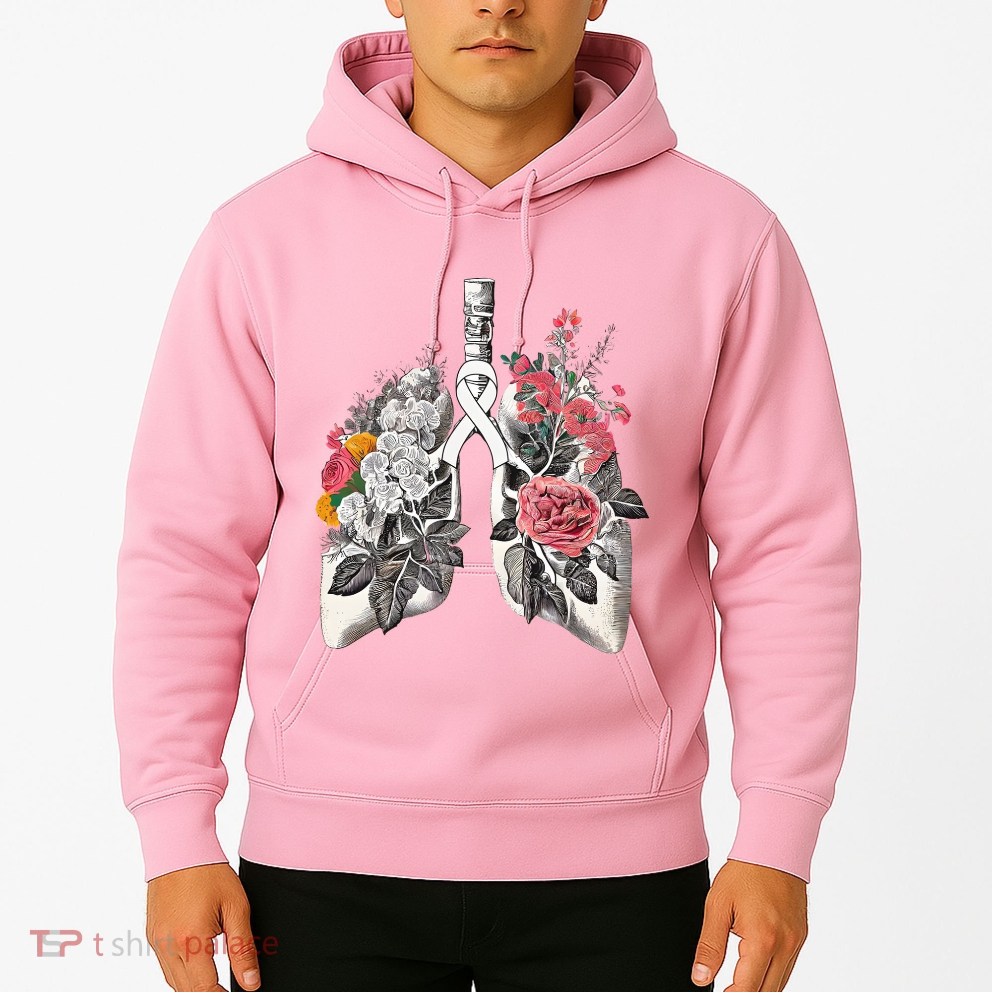 Lung Cancer Awareness Floral Flower Hoodie