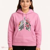 Lung Cancer Awareness Floral Flower Hoodie thumb 5