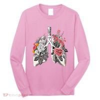 Lung Cancer Awareness Floral Flower Long Sleeve Shirt thumb 0