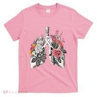 Lung Cancer Awareness Floral Flower T-Shirt thumb 0