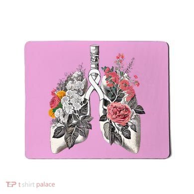 Lung Cancer Awareness Floral Flower Mousepad