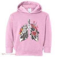 Lung Cancer Awareness Floral Flower Toddler Hoodie thumb 0