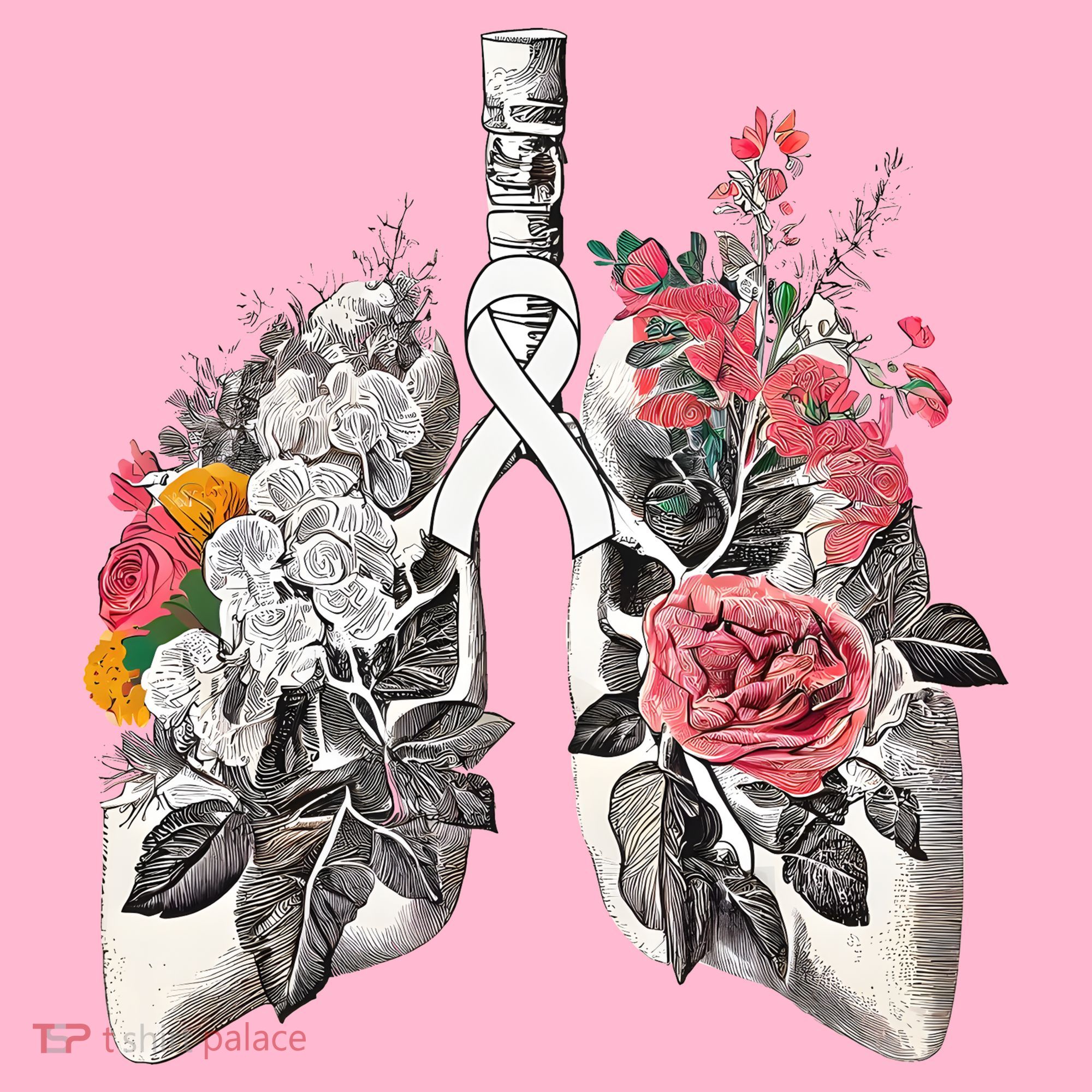 Lung Cancer Awareness Floral Flower Toddler T-Shirt