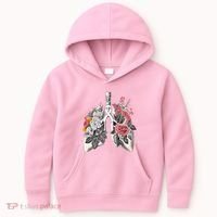 Lung Cancer Awareness Floral Flower Kids Hoodie thumb 0