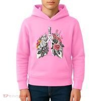 Lung Cancer Awareness Floral Flower Kids Hoodie thumb 4