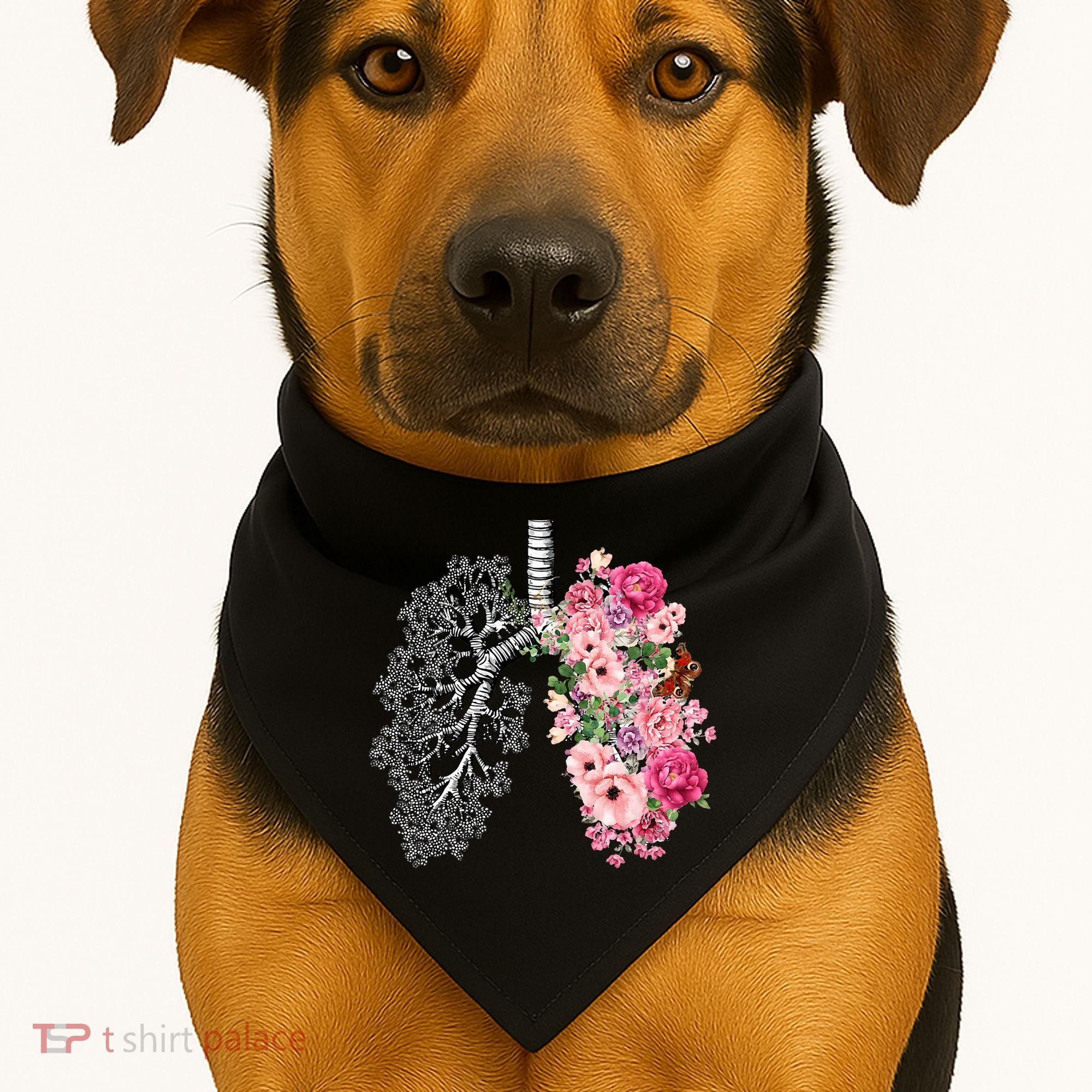 Lungs Cancer Awareness Bloomi Anatomy Classic USA-Made Doggie Bandana
