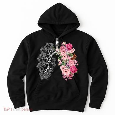 Lungs Cancer Awareness Bloomi Anatomy Classic Hoodie