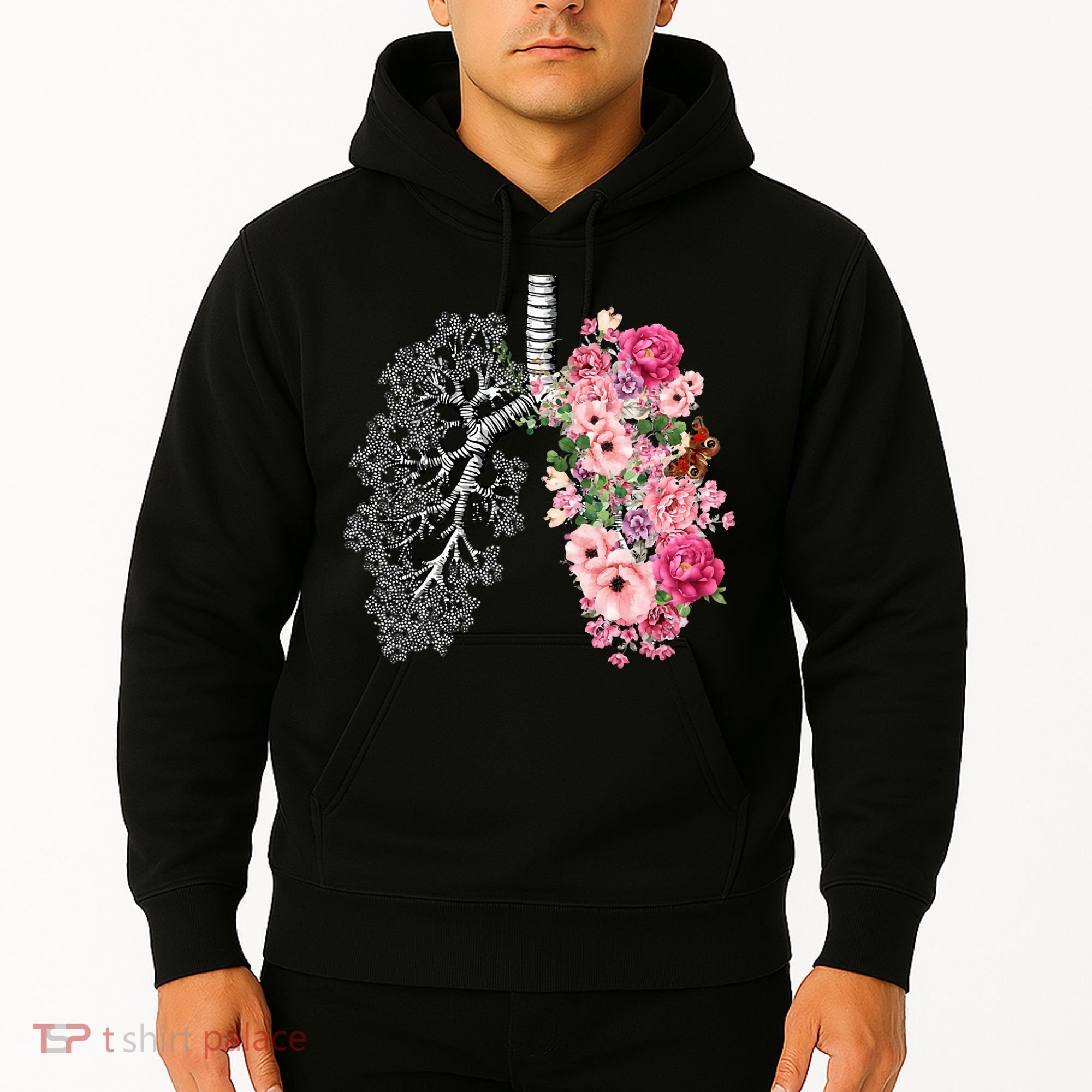 Lungs Cancer Awareness Bloomi Anatomy Classic Hoodie